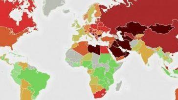 Карта мира загрязнения