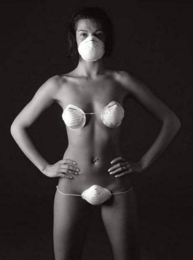 Горячие красивые девушки в масках спасут нас от коронавируса (28 фото)