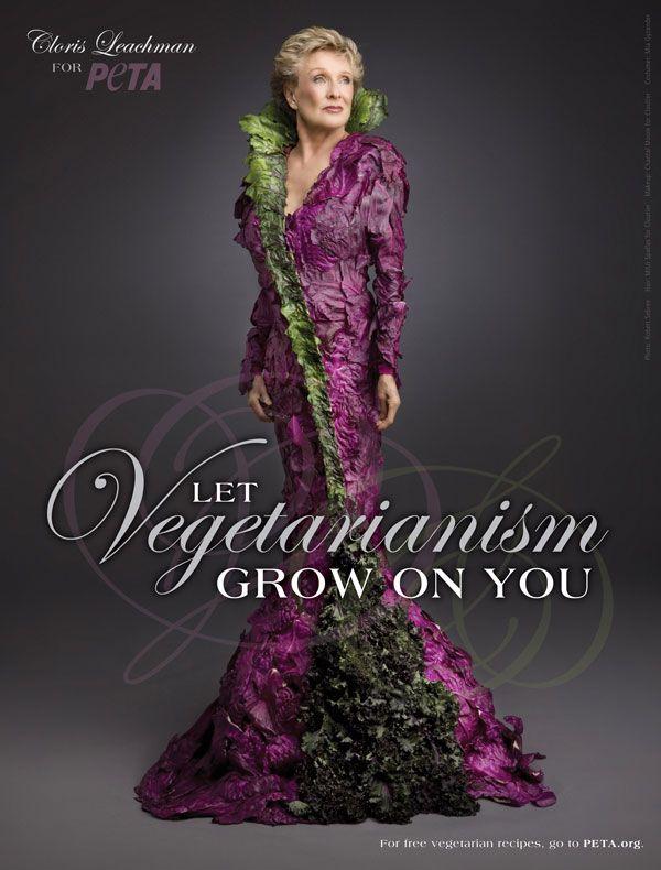 Плакаты PETA, пропагандирующие вегетарианство