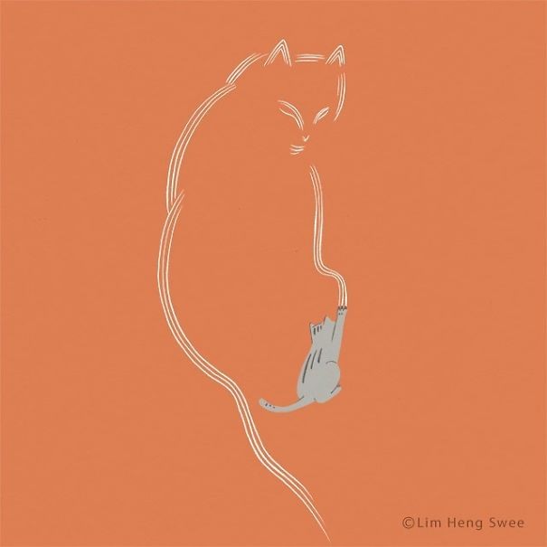 26 иллюстраций Лим Хенг Сви для любителей кошек.